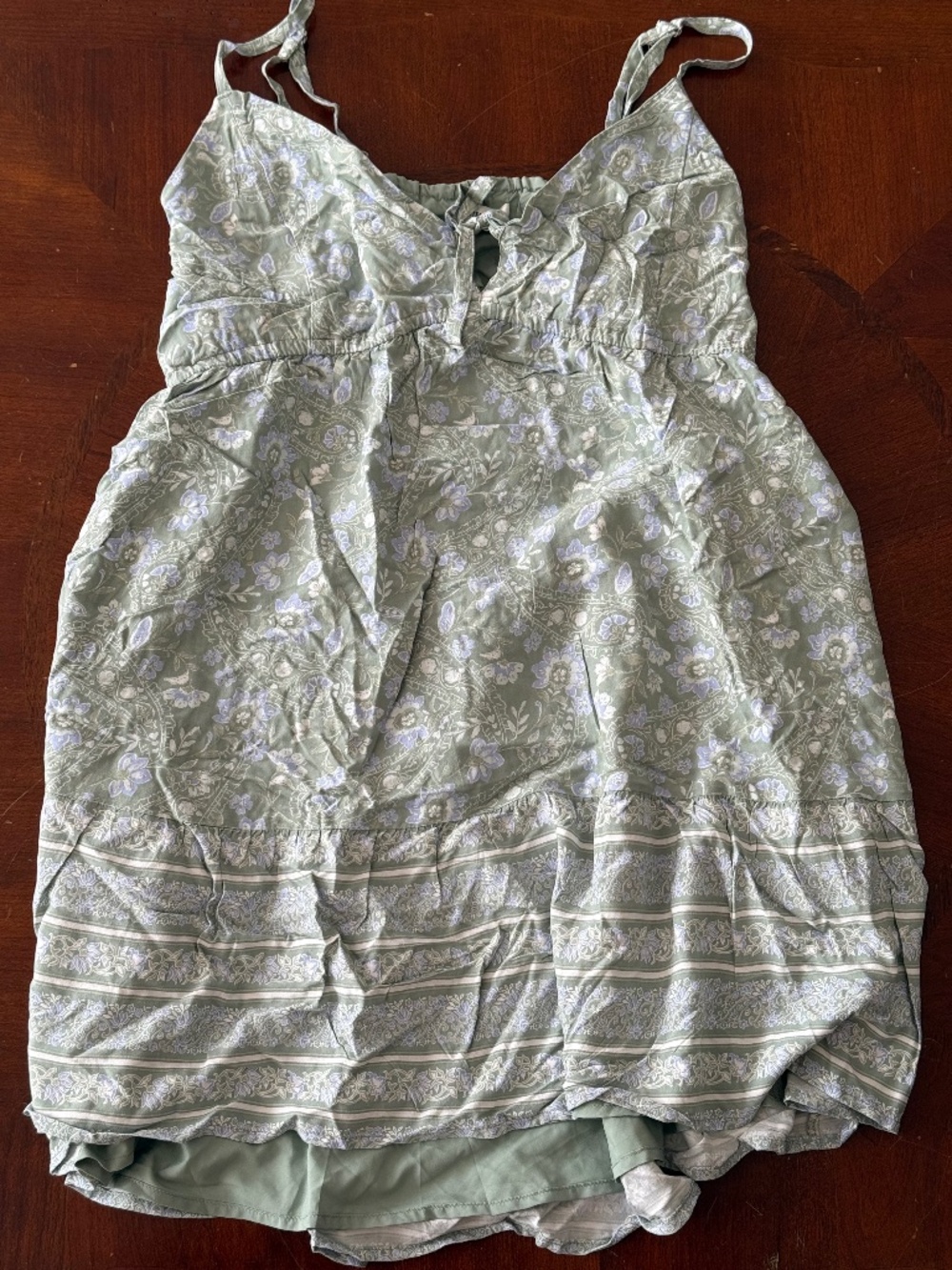 NWOT Hollister Babydoll Mini Dress, Blue & Green, XL